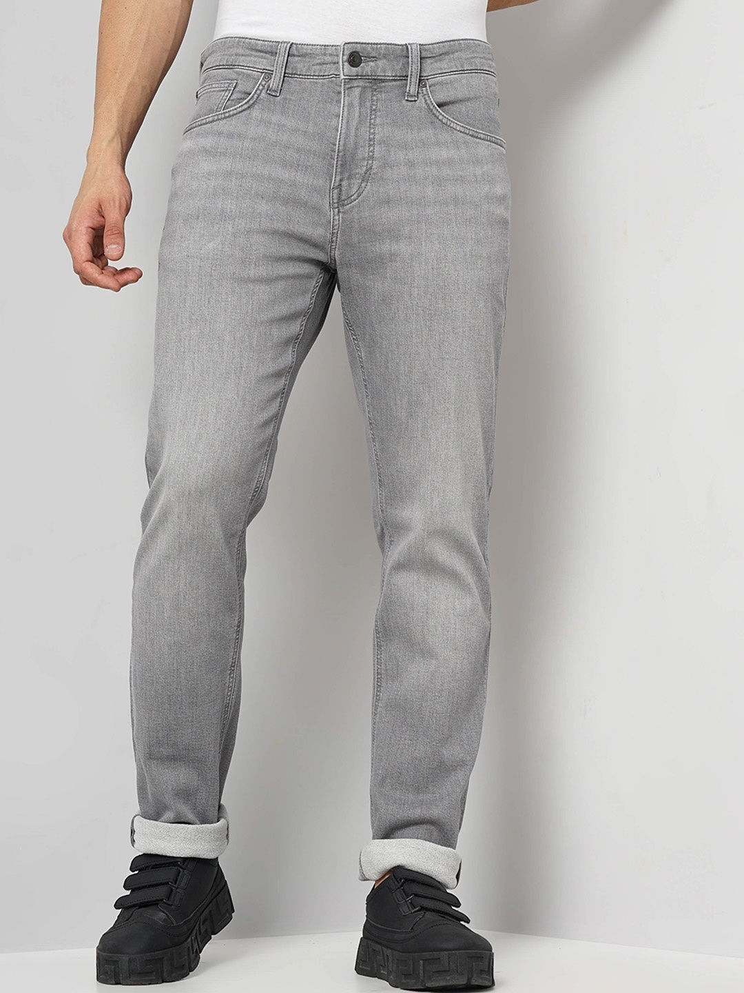 

Celio Men Slim Fit Cotton Clean Look Jeans, Grey