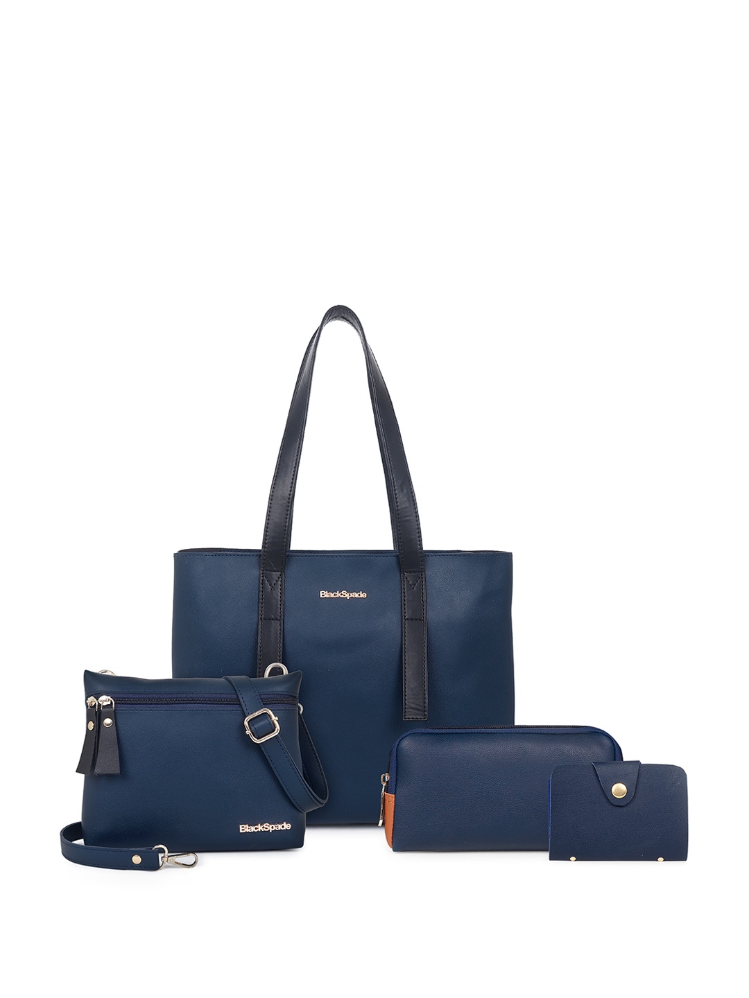 

Black Spade Set Of 4 Structured Shoulder Bag, Navy blue
