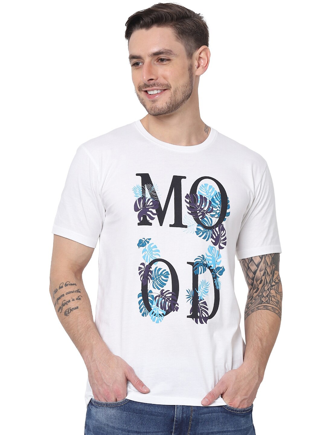 

Celio Typography Printed Cotton T-shirt, Blue