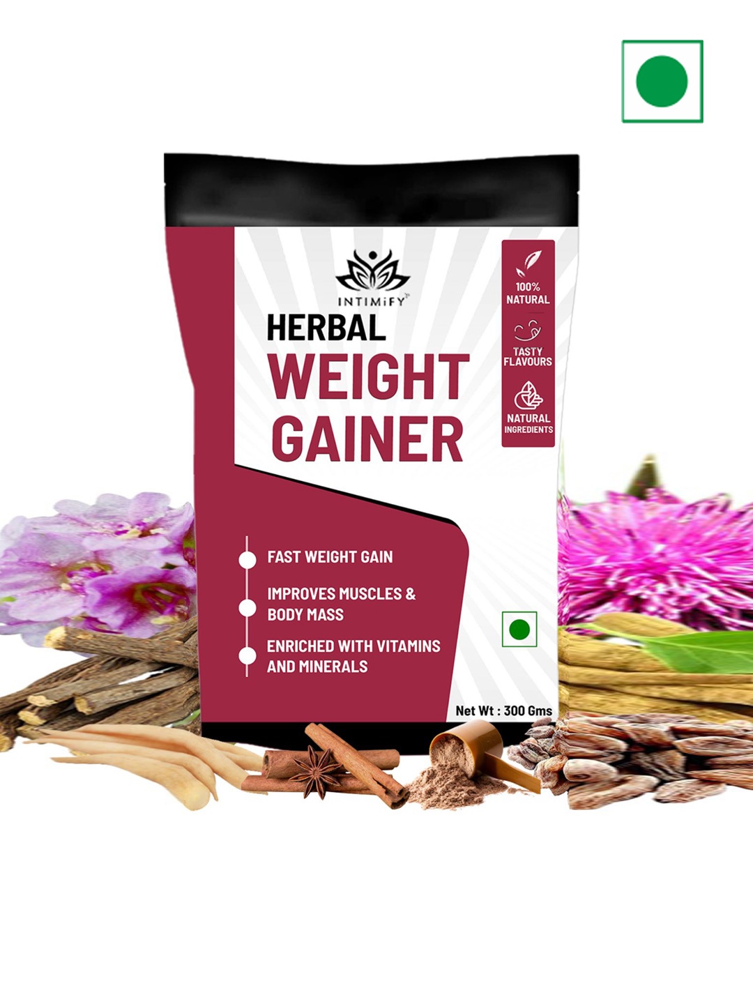 

INTIMIFY Kesar Pista Badam Herbal Weight Gainer Powder - 300 g, White