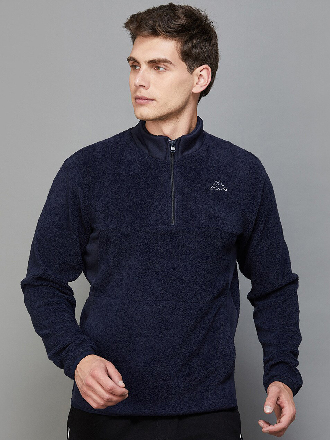 

Kappa Mock Collar Pullover Sweatshirt, Navy blue