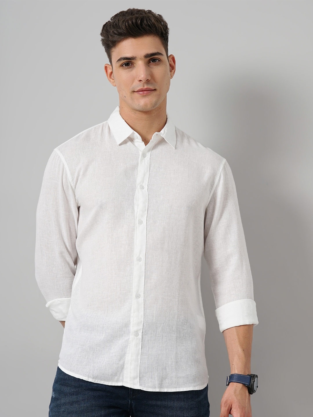 

Celio Classic Spread Collar Casual Shirt, White