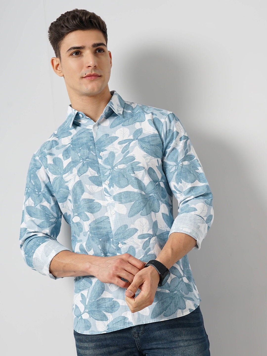 

Celio Classic Floral Printed Casual Shirt, Blue