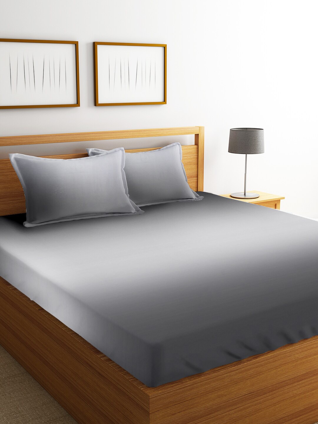 

URBAN DREAM Grey 210 TC Queen Bedsheet with 2 Pillow Covers