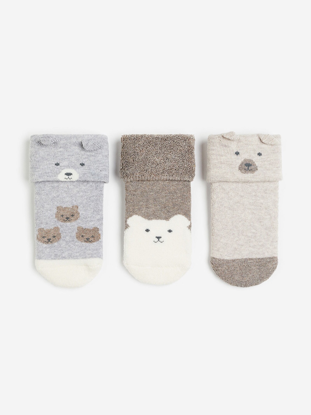 

H&M Boys 3-Pack Terry Socks, Beige