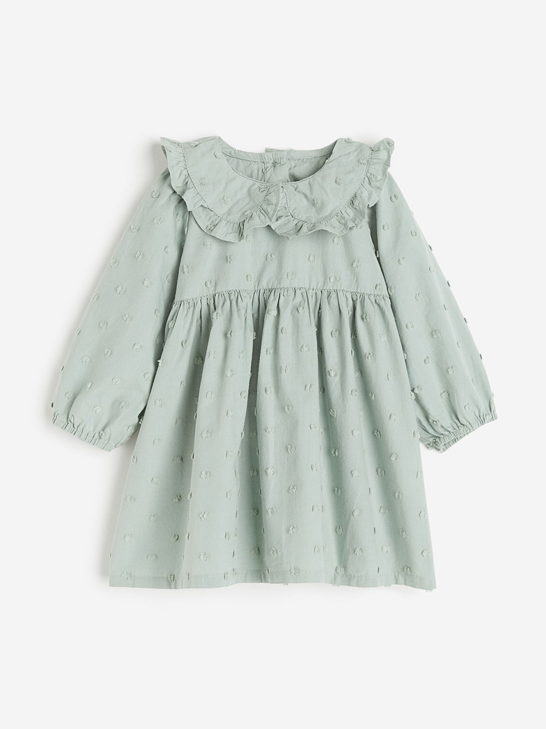 

H&M Girls Collared Cotton Dress, Green