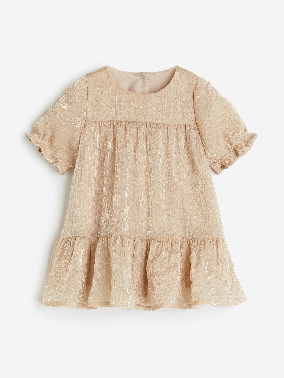 

H&M Girls Crinkled Dress, Beige