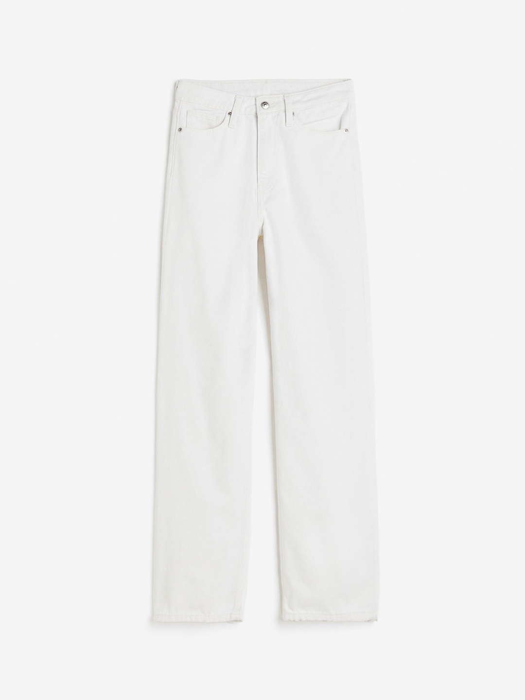 

H&M Women Straight High Jeans, White