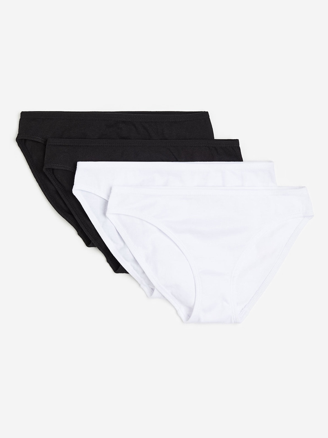 

H&M Girls 4-Pack Cotton Briefs, Black