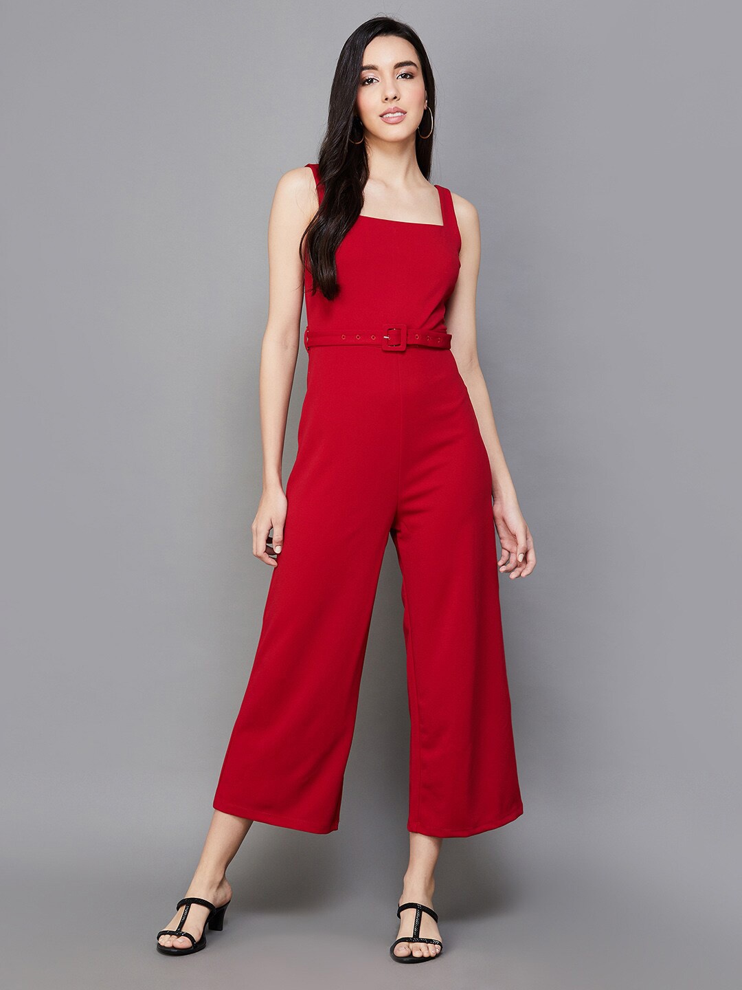 

CODE by Lifestyle Shoulder Straps Basic Jumpsuit, Red
