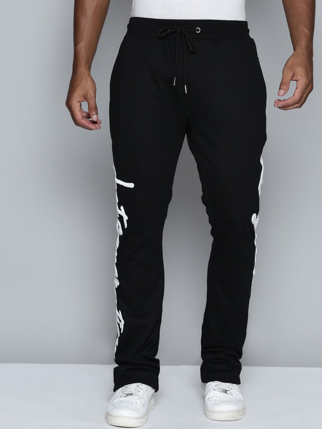 

WAIMEA Men Typography Printed Bootcut-Fit Track Pant, Black