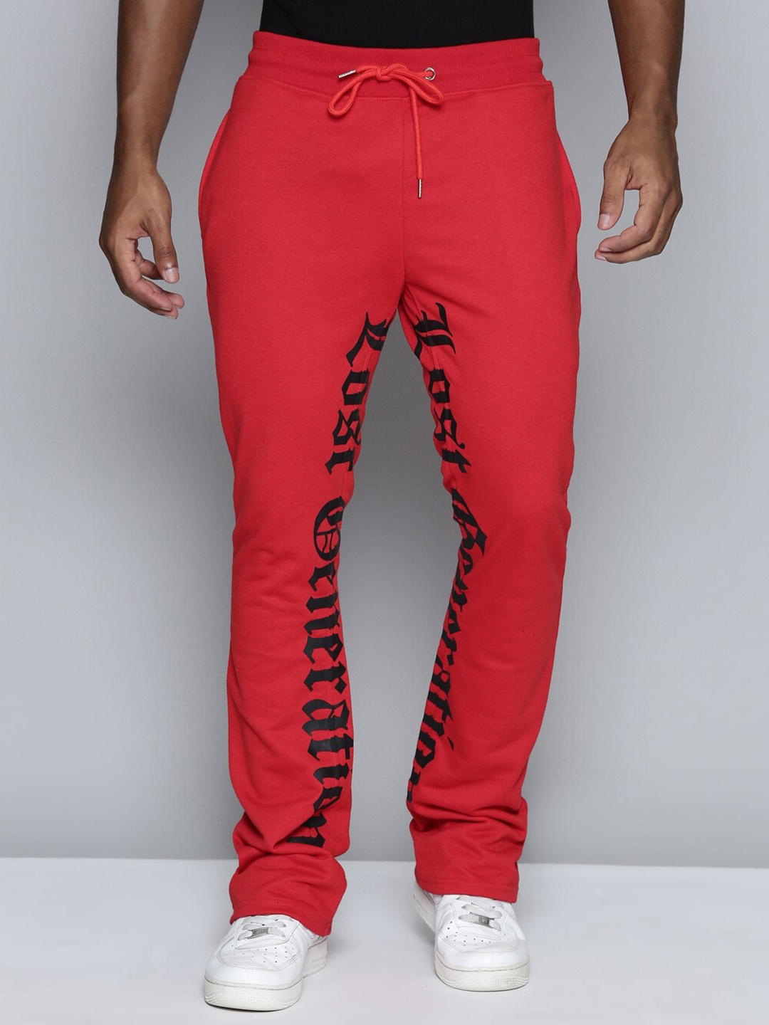 

WAIMEA Men Typography Printed Bootcut-Fit Track Pant, Red