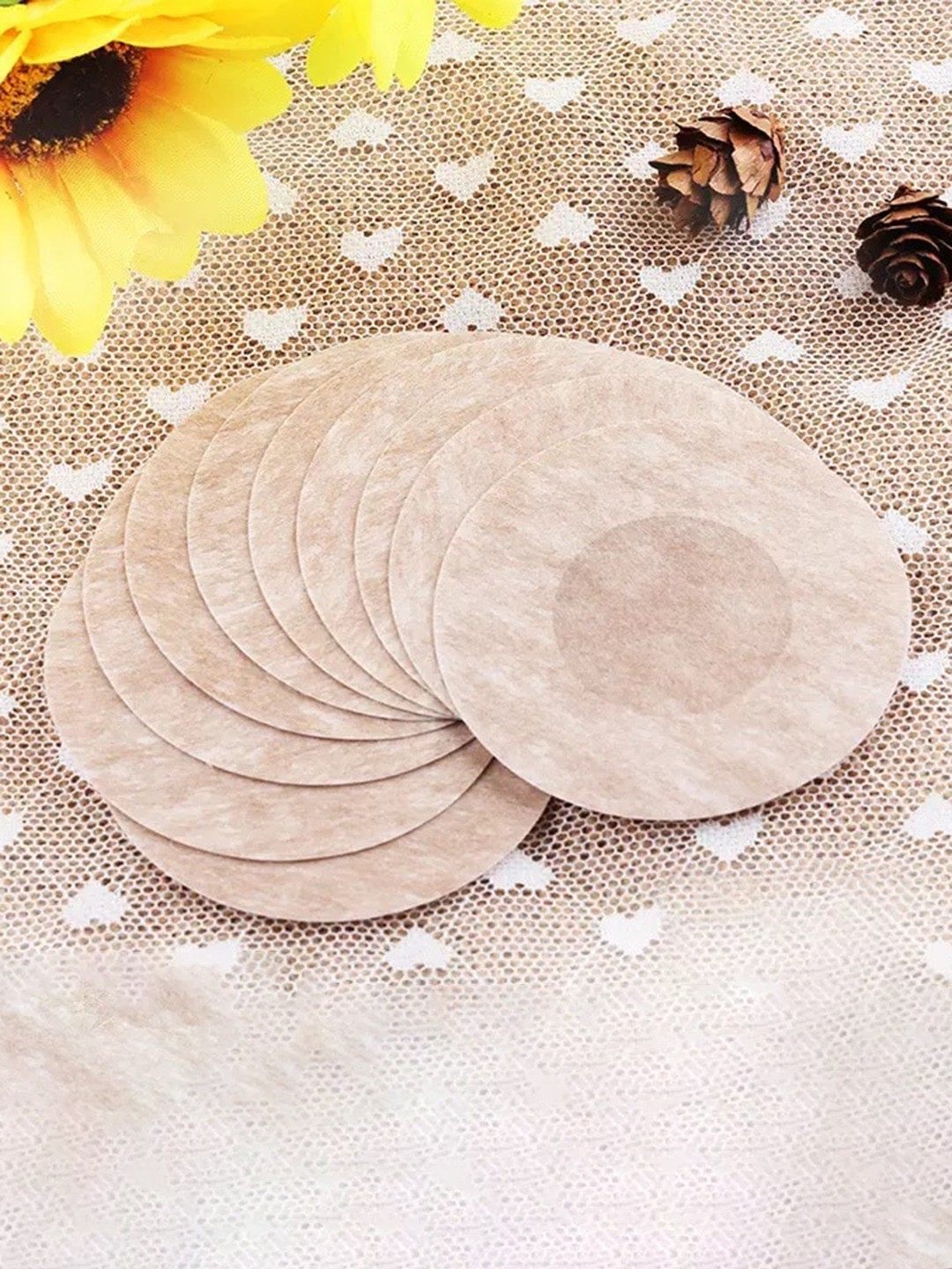 

PLUMBURY Set Of 5 Non-Allergic Stick-On Nipple Pasties, Beige