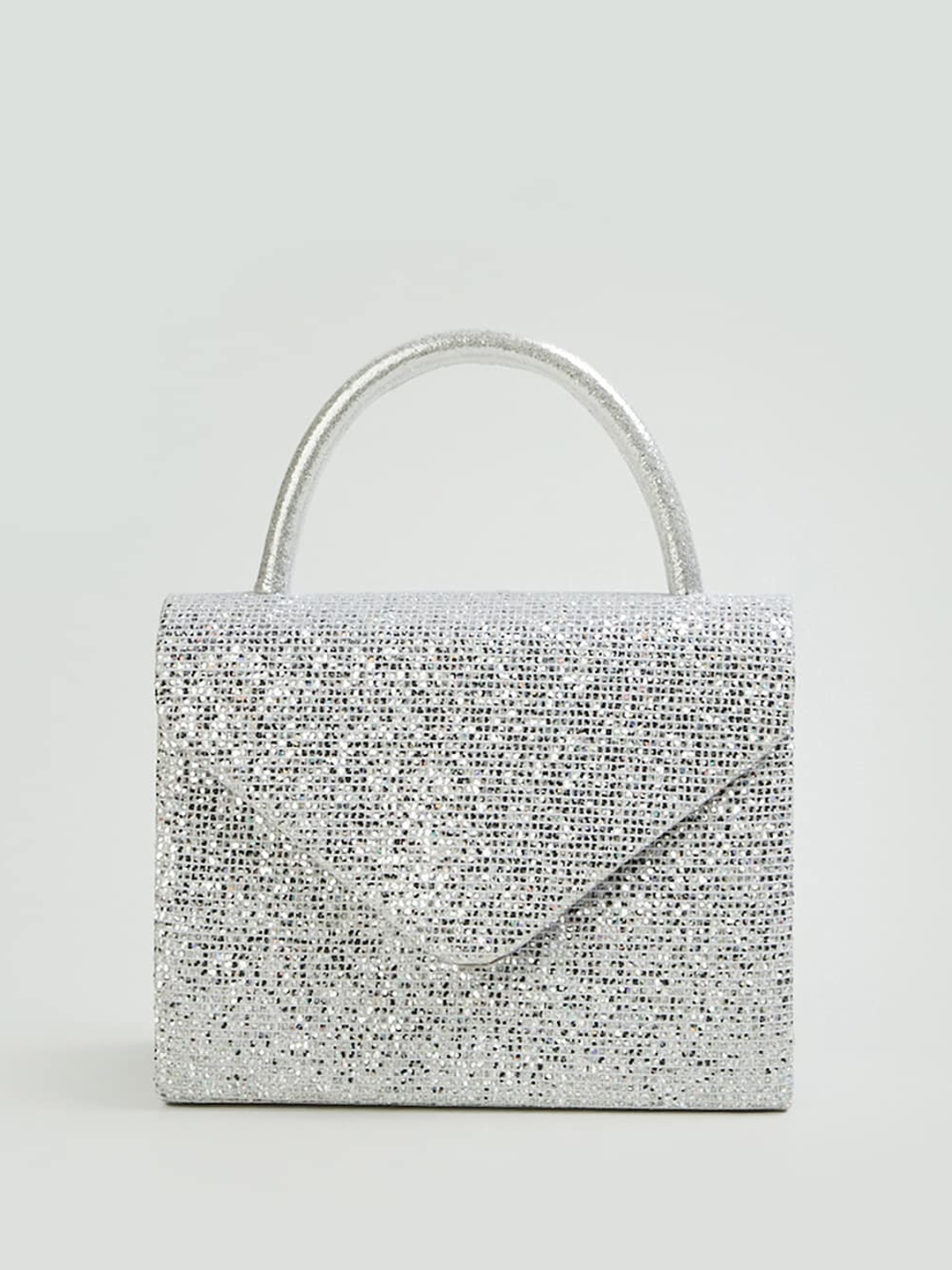

CODE by Lifestyle Embellished Structured Handheld Bag, Silver