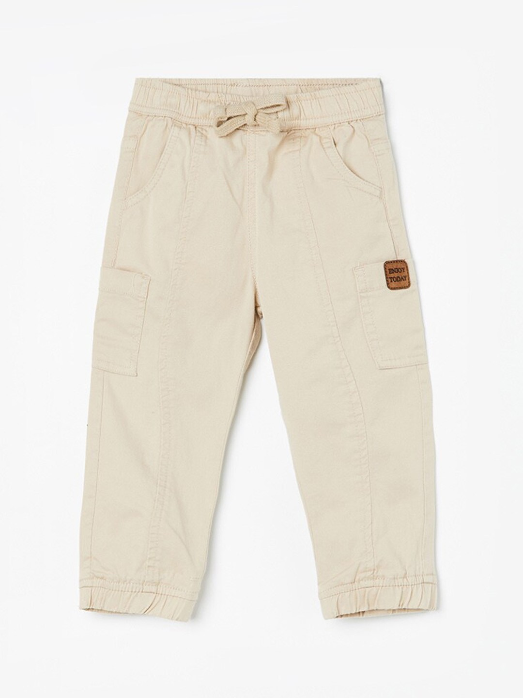 

Juniors by Lifestyle Boys Mid-Rise Cotton Trousers, Beige
