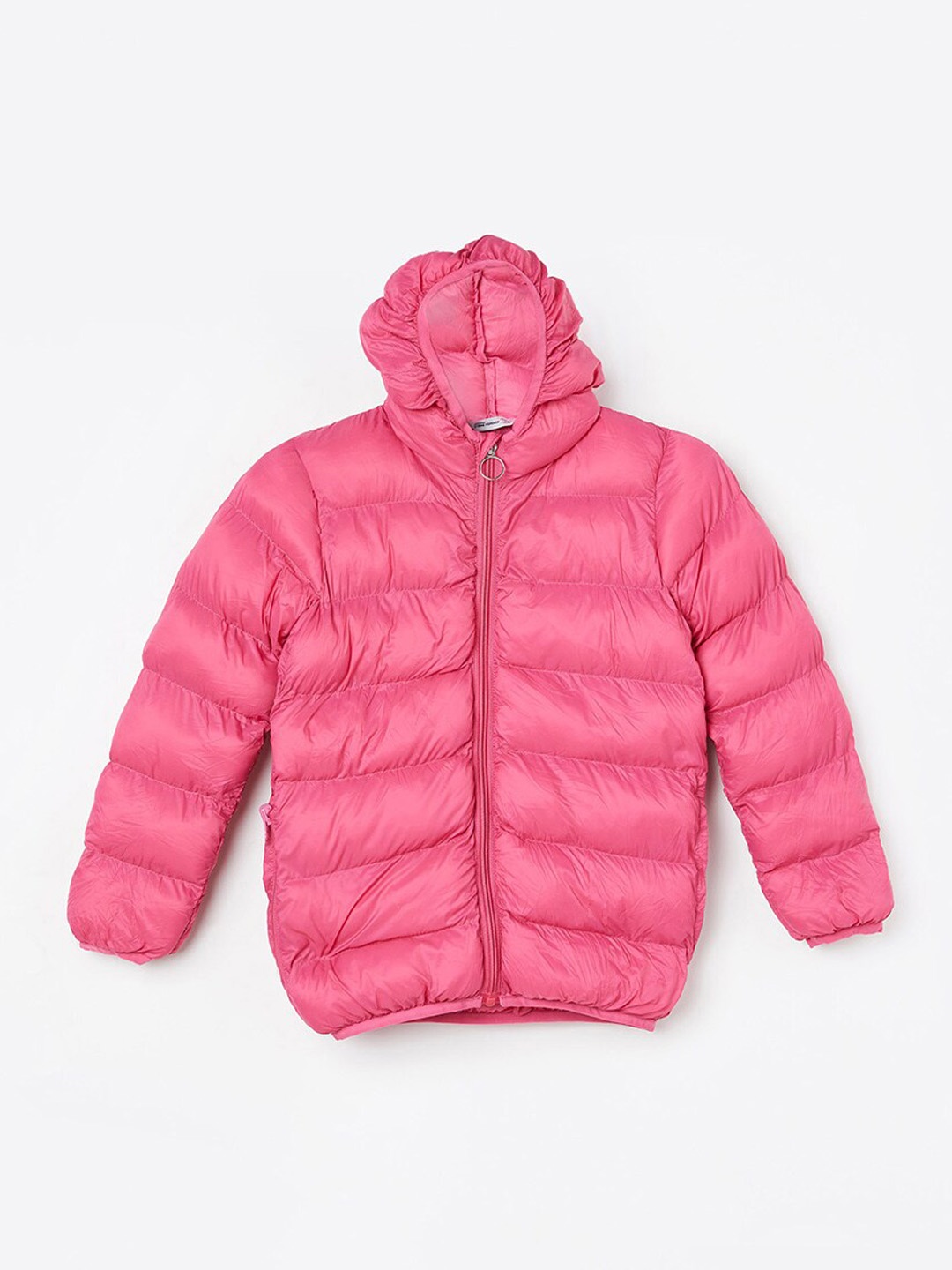 

Fame Forever by Lifestyle Girls Hooded Nylon Puffer Jacket, Pink