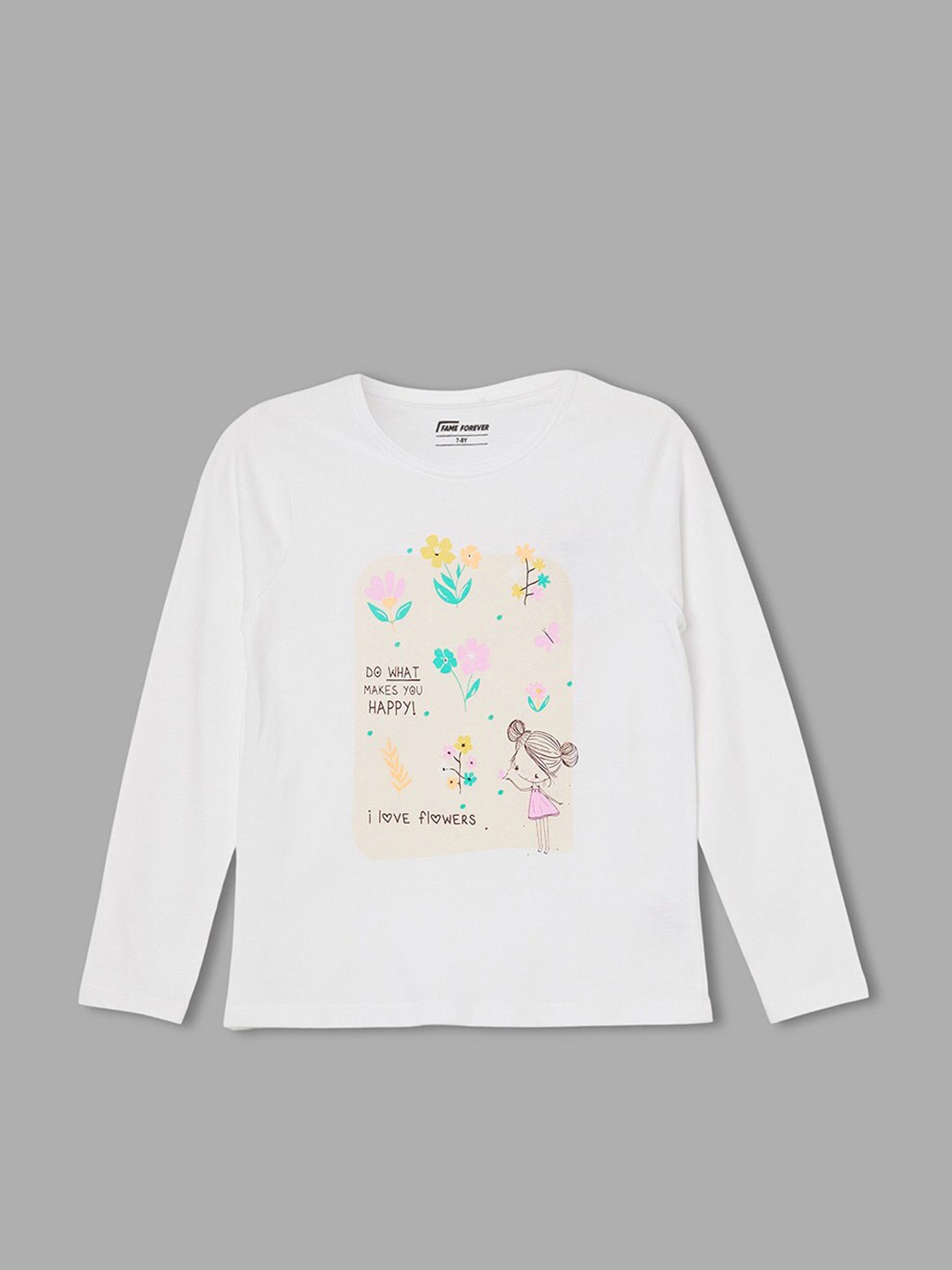 

Fame Forever by Lifestyle Girls Graphic Printed Pure Cotton T-Shirt, White
