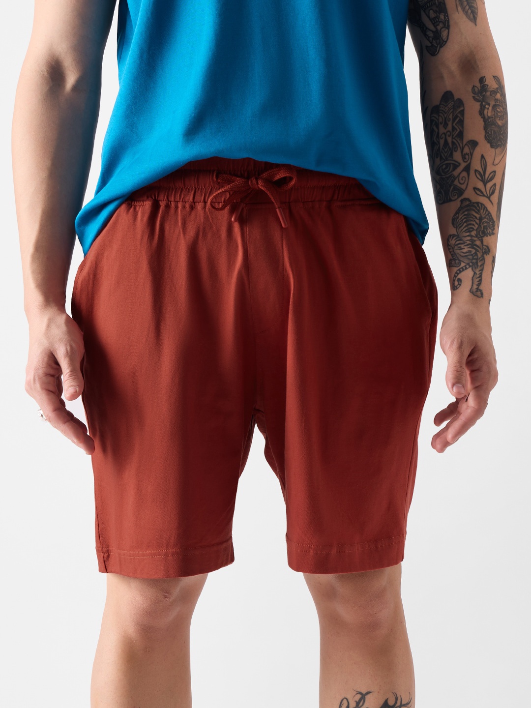 

The Souled Store Men Rust Mid Rise Pure Cotton Shorts