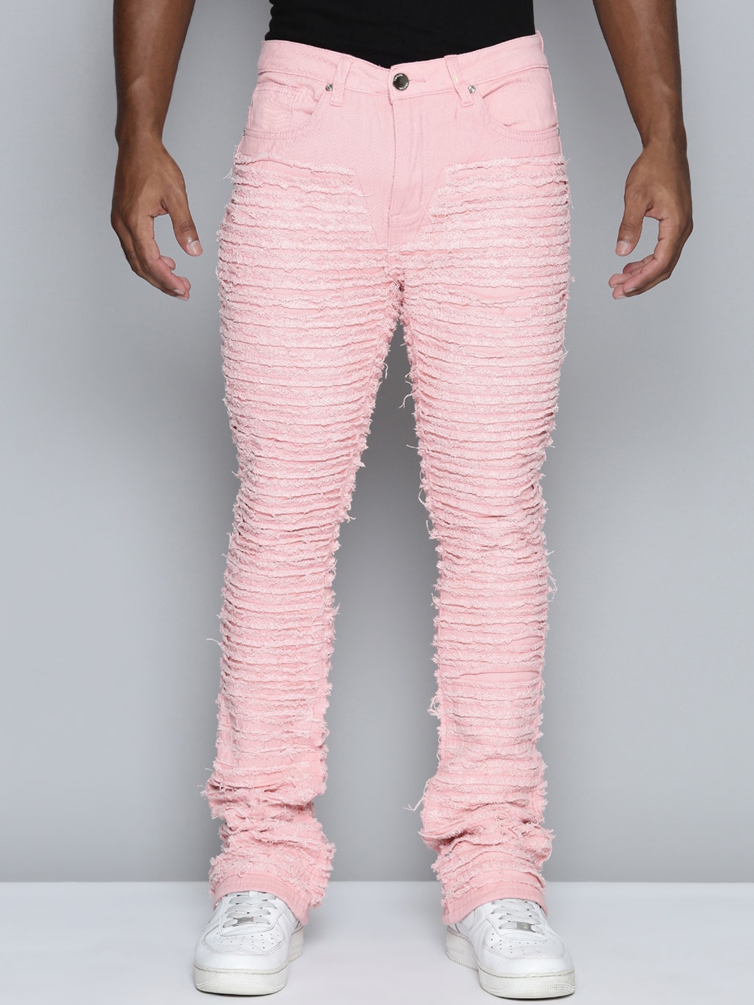 

WAIMEA Men Hollywood Bootcut Mid-Rise Stretchable Jeans, Pink