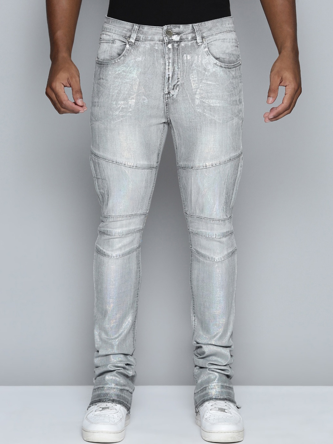 

WAIMEA Men Hollywood Bootcut Clean Look Stretchable Jeans, Grey