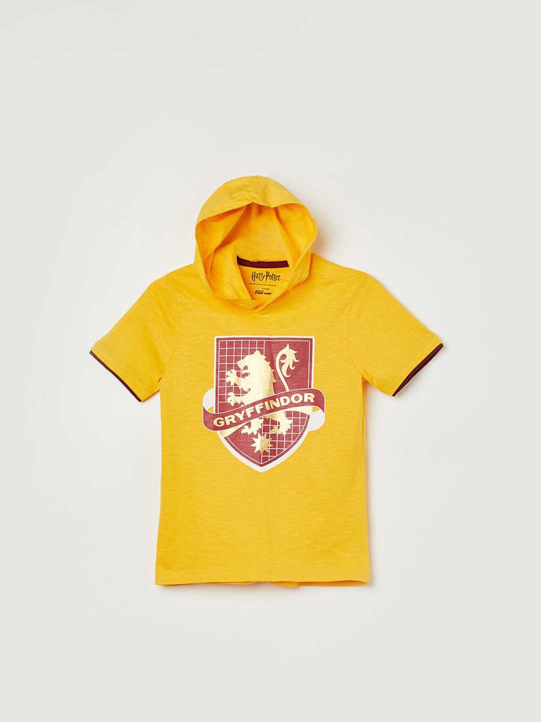 

Fame Forever by Lifestyle Boys Graphic Printed Hooded Cotton Regular T-shirt, Mustard