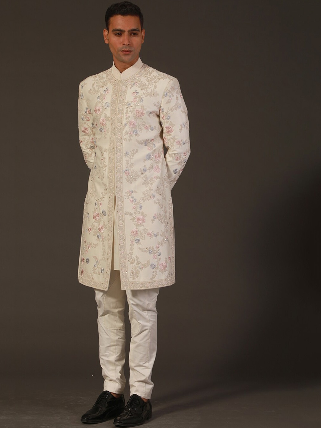 

Rohit Bal Embroidered Sherwani Set, Off white