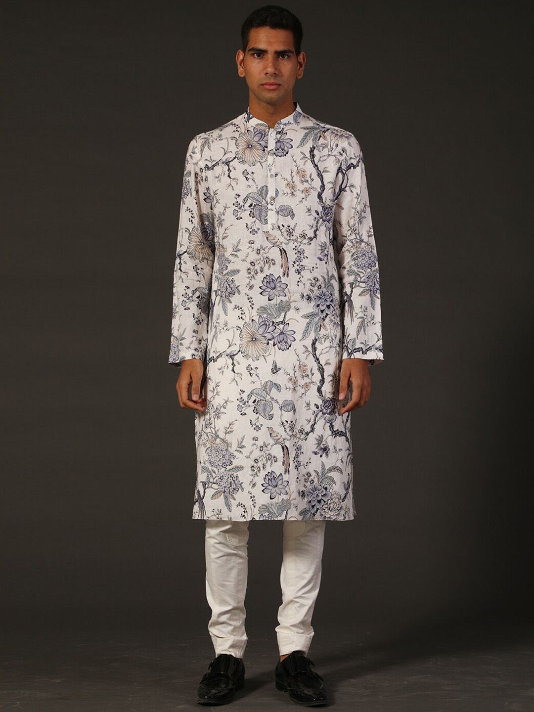 

Rohit Bal Floral Printed Kurta & Churidar, Off white