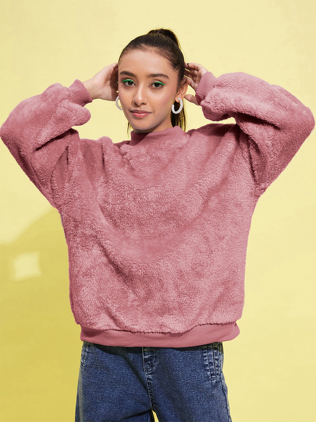 

Noh.Voh - SASSAFRAS Kids Girls High Neck Sweatshirt, Pink