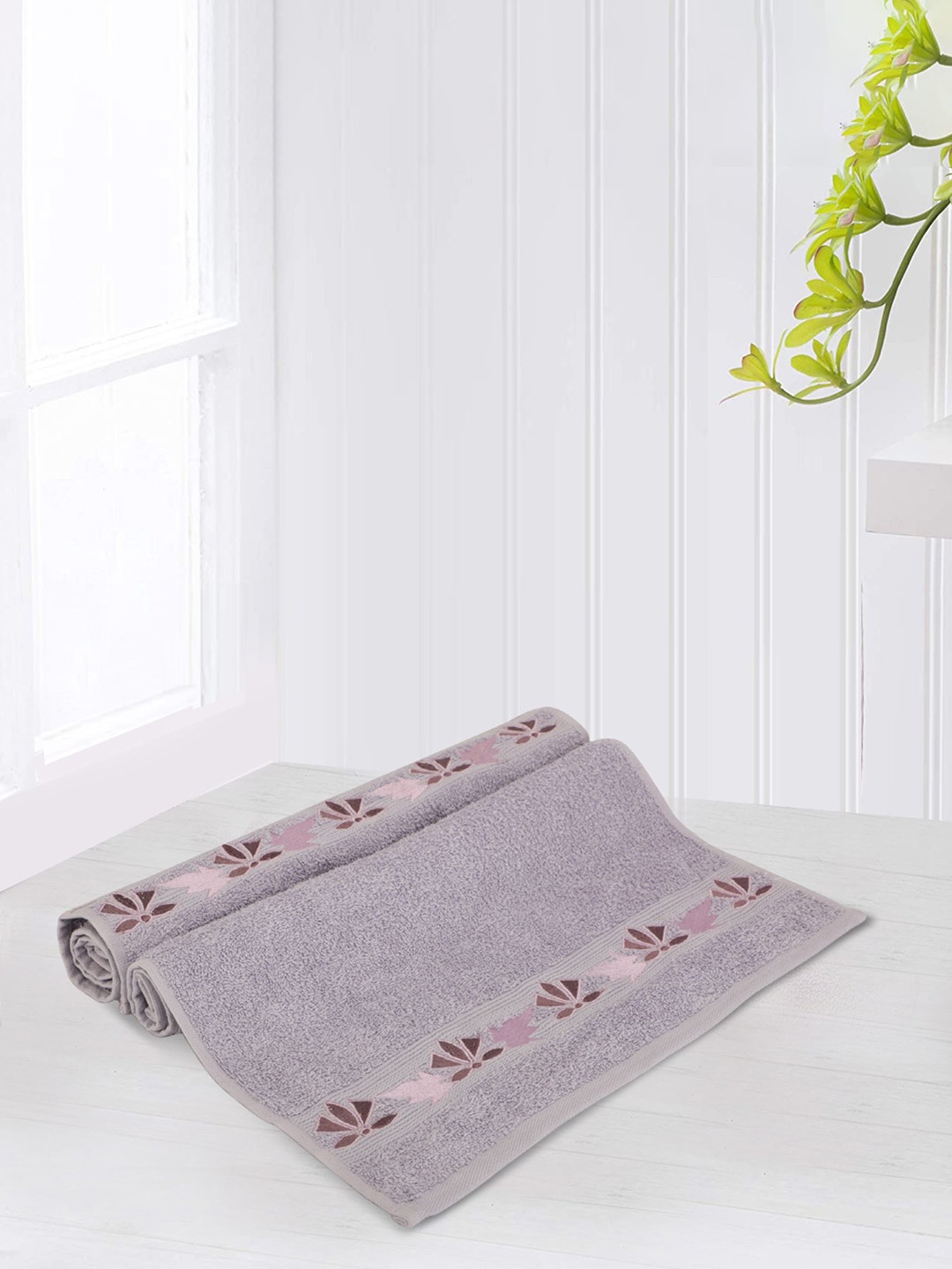 

LUSH & BEYOND 2 Pcs Lavender 500 GSM Pure Cotton Hand Towels