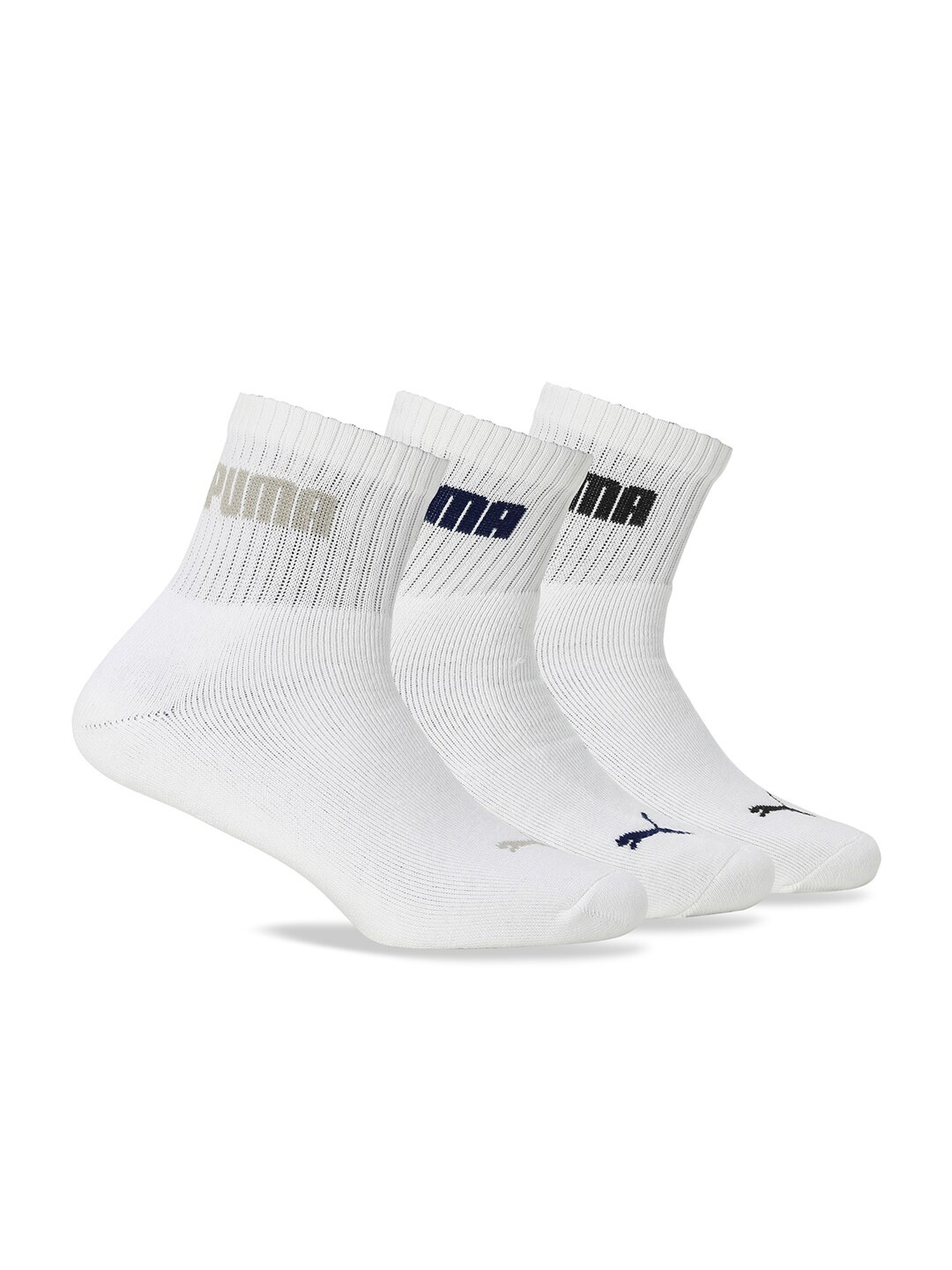 

Puma Sport Quarter Unisex Pack of 3 Cotton Above-Ankle Length Socks, White