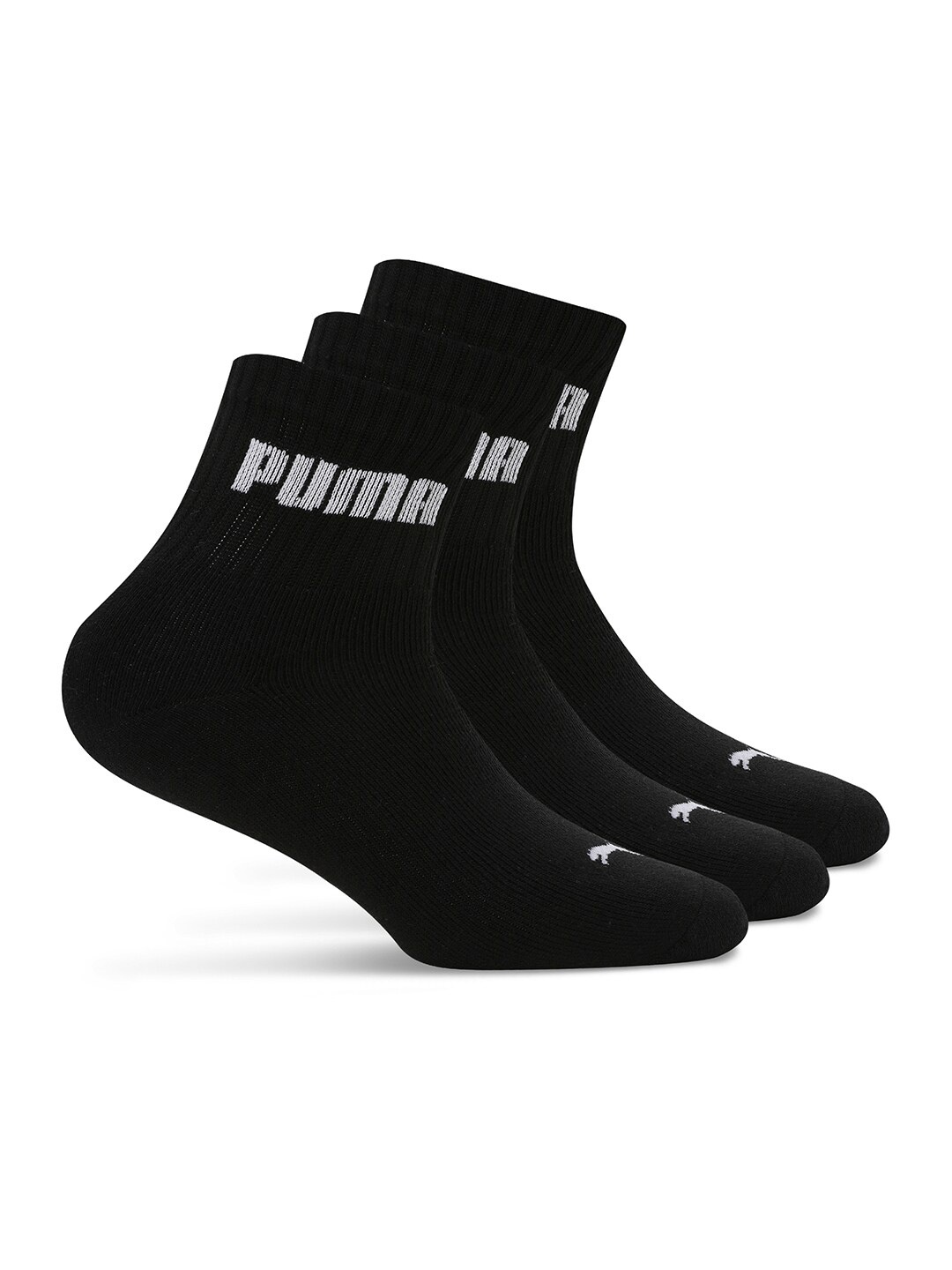 

Puma Sport Quarter Unisex Pack of 3 Cotton Above-Ankle Length Socks, Black