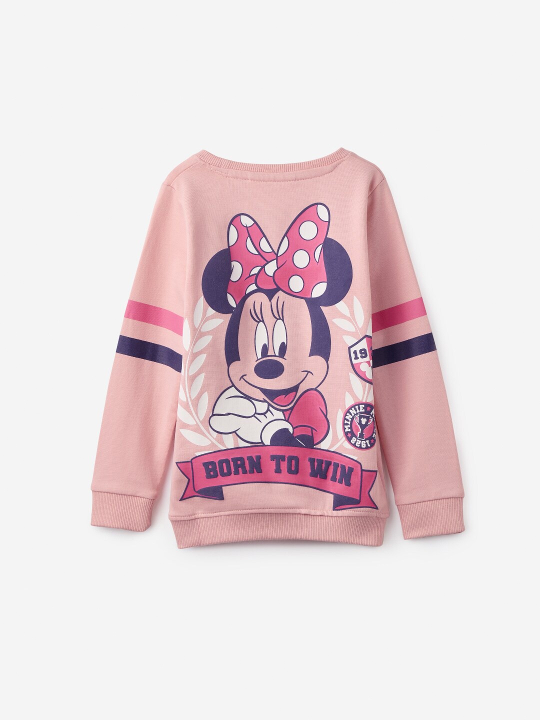 

The Souled Store Girls Minnie Mouse Printed Pure Cotton Pullover, Pink