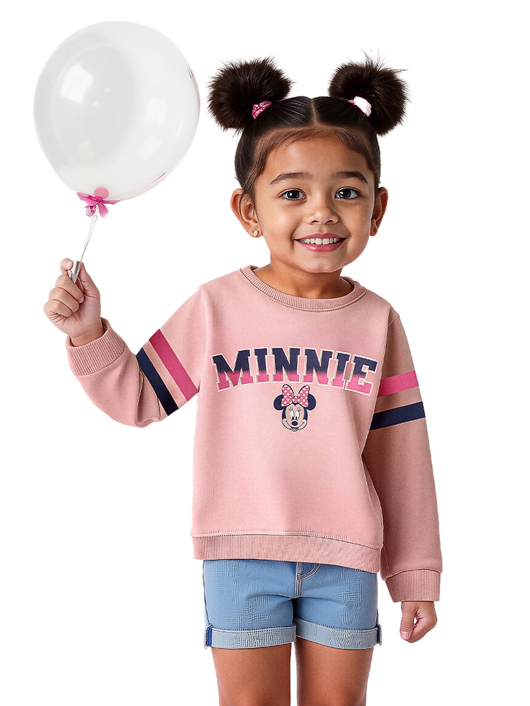 

The Souled Store Girls Minnie Mouse Printed Pure Cotton Pullover, Pink