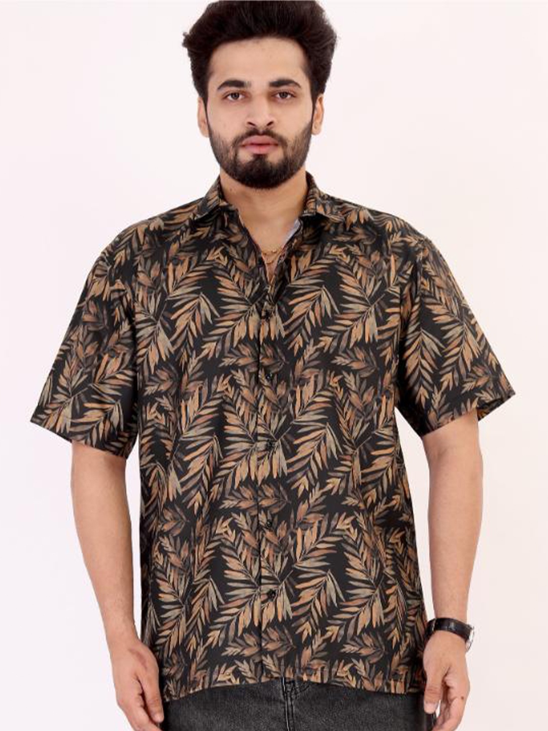 

BROWN BROTHERS Printed Oversized Casual Shirt