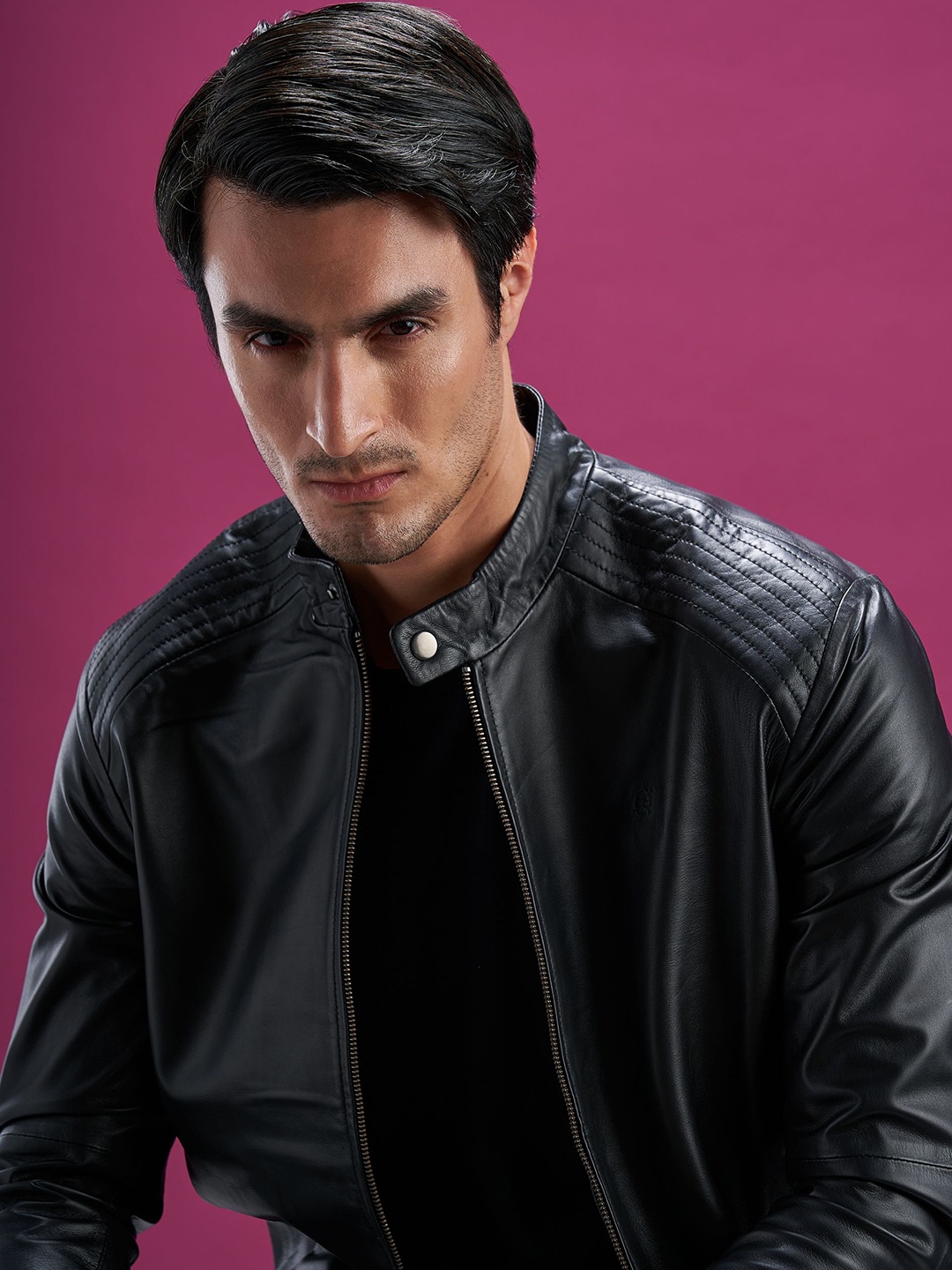 

Tortoise Lightweight Leather Jacket, Black
