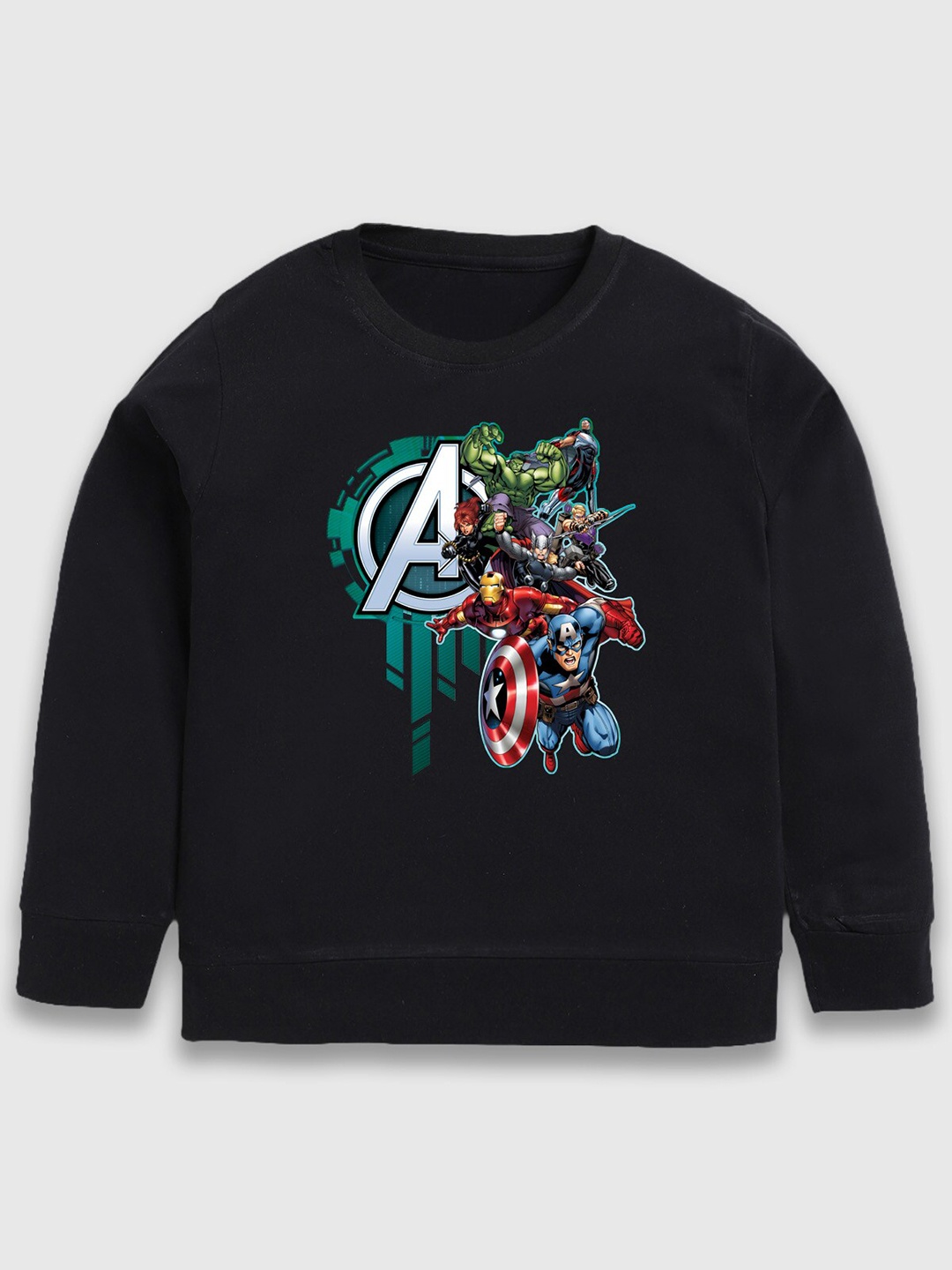 

BAESD Boys Avengers Printed Cotton Sweatshirt, Black
