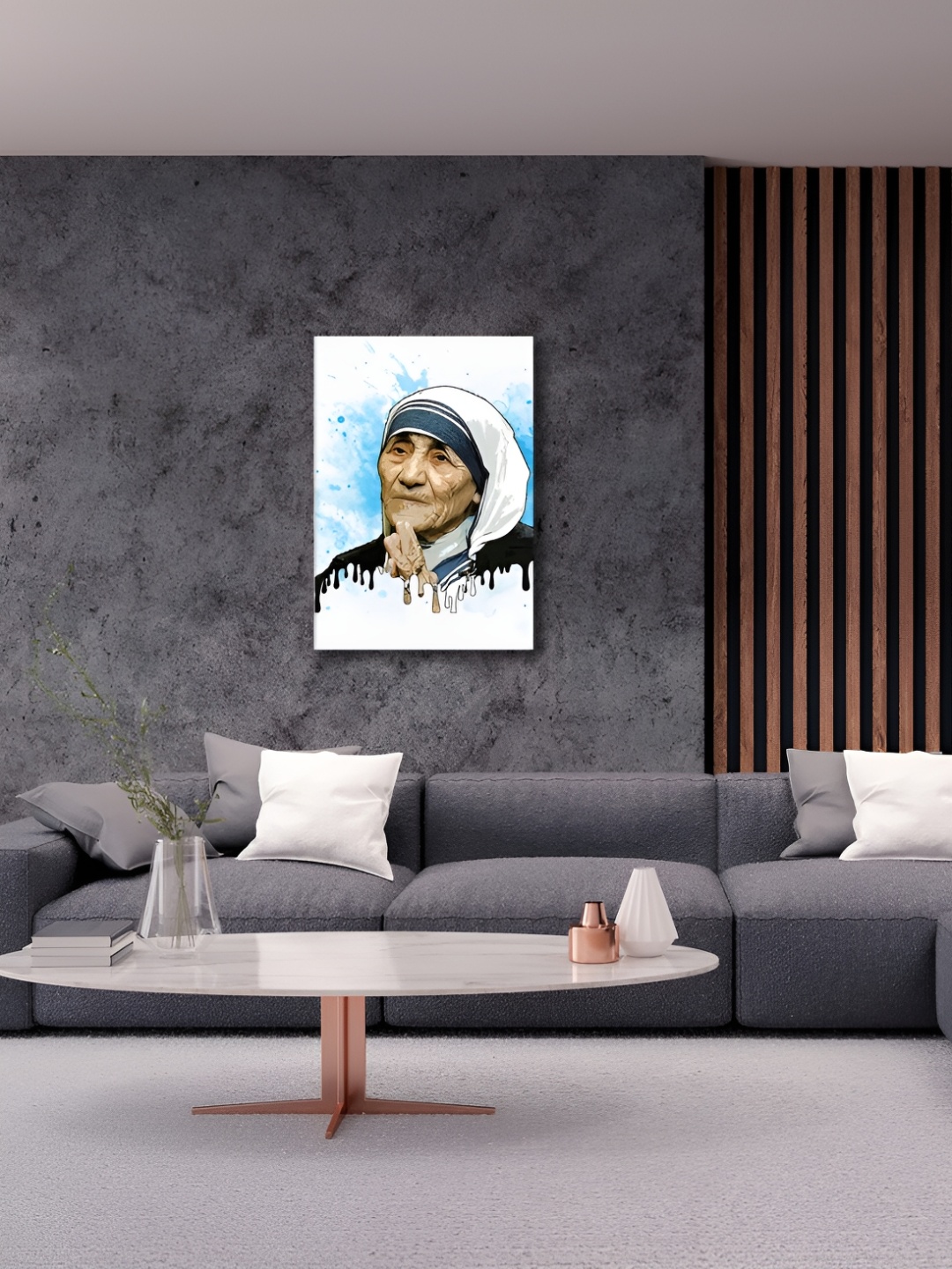 

CVANU Blue & White Canvas Human Painting Wall Art