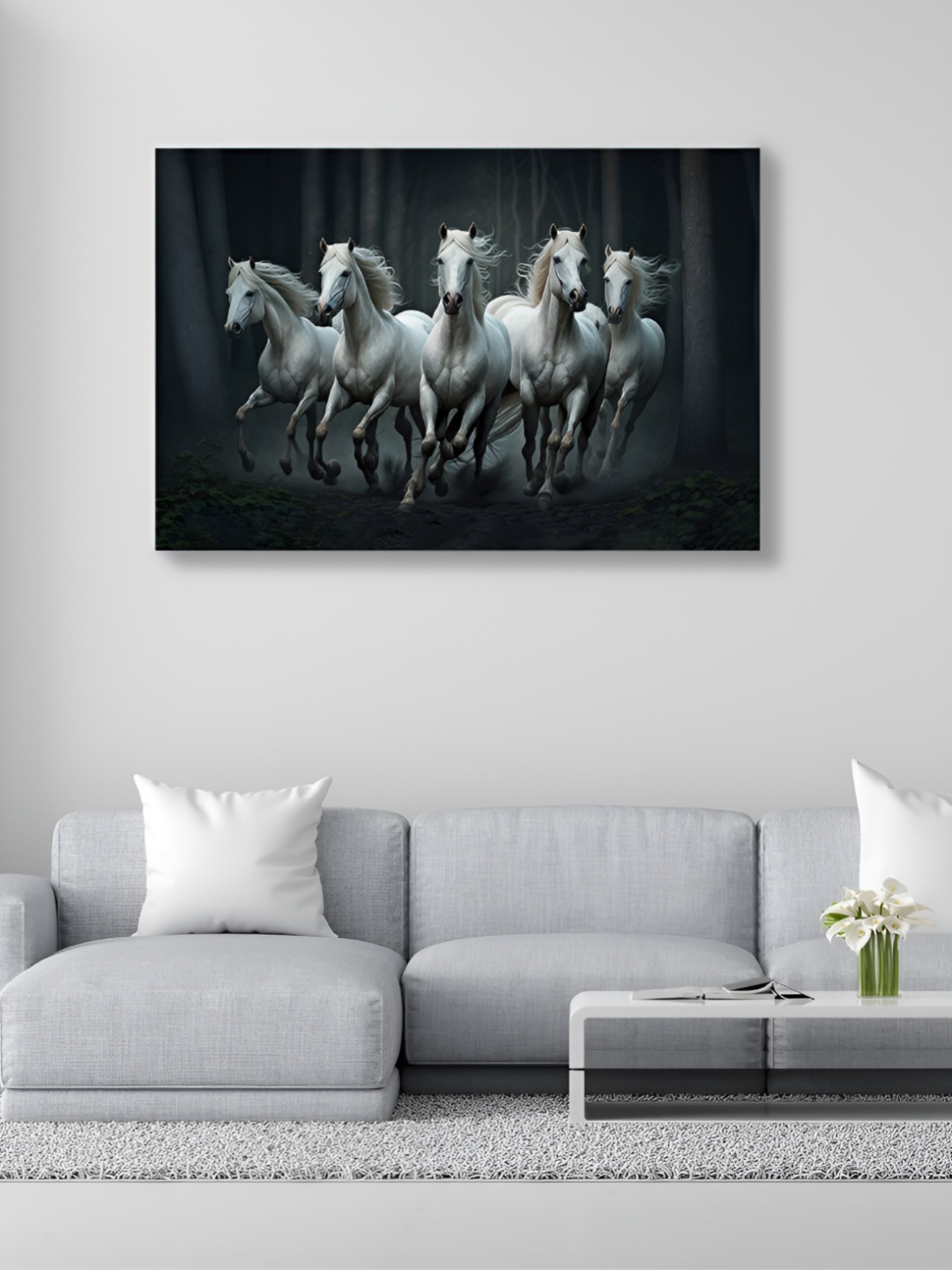 

CVANU Black & White Canvas Animal Painting Wall Art