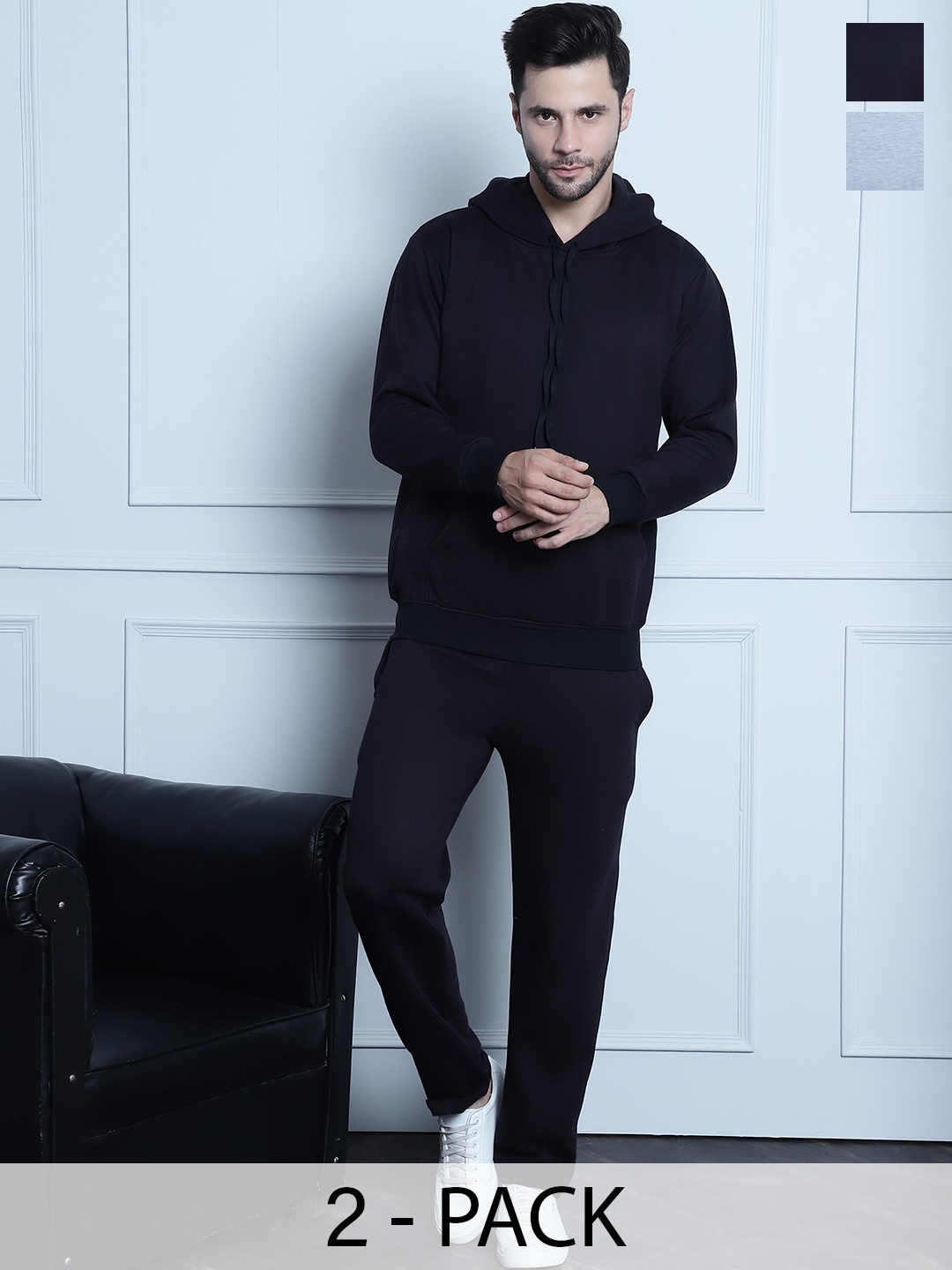 

VIMAL JONNEY Pack Of 2 Hooded Tracksuits, Grey