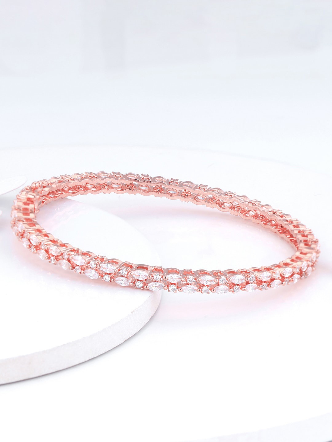 

GIVA Rose Gold-Plated Stone-Studded Bangle