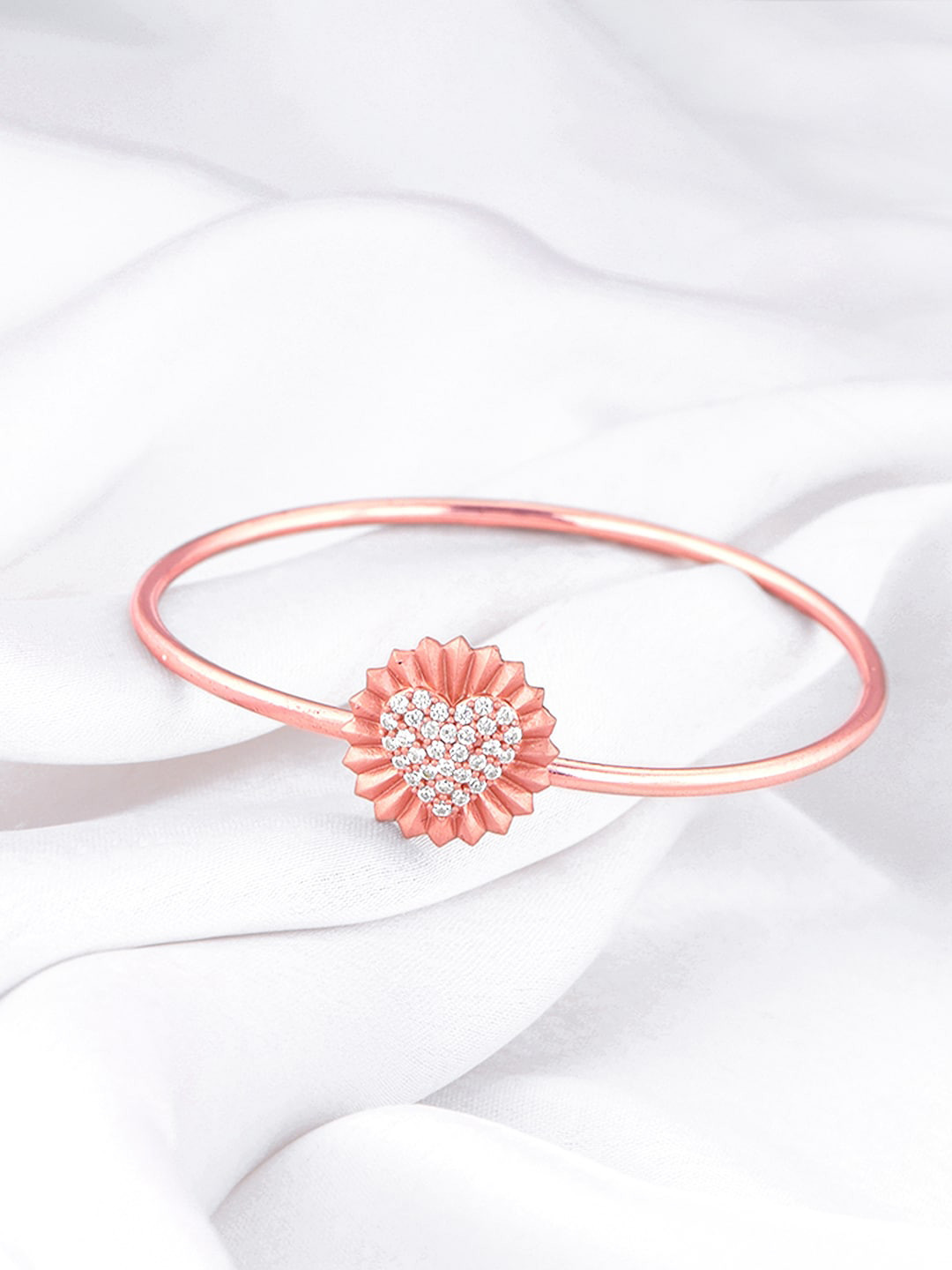 

GIVA 925 Sterling silver Rose Gold Plated Artificial Stones Studded Bangle