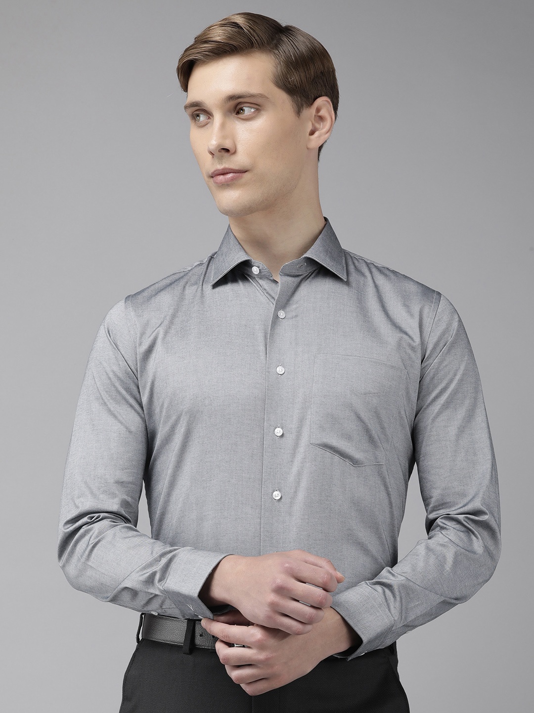 

Van Heusen Pure Cotton Slim Fit Formal Shirt, Grey