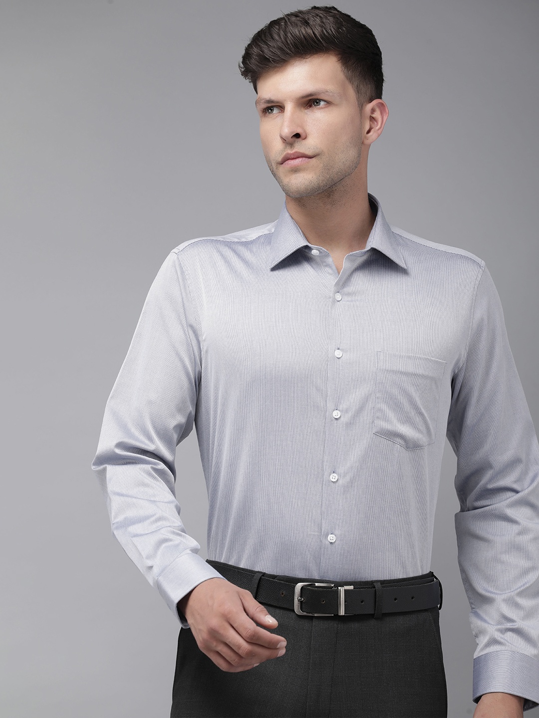 

Van Heusen Pure Cotton Slim Fit Opaque Formal Shirt, Blue