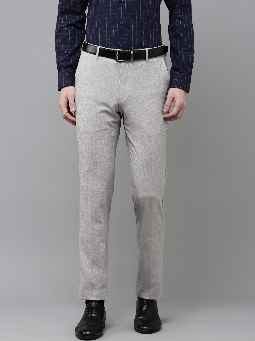 

Van Heusen Men Slim Fit Formal Trousers, Grey