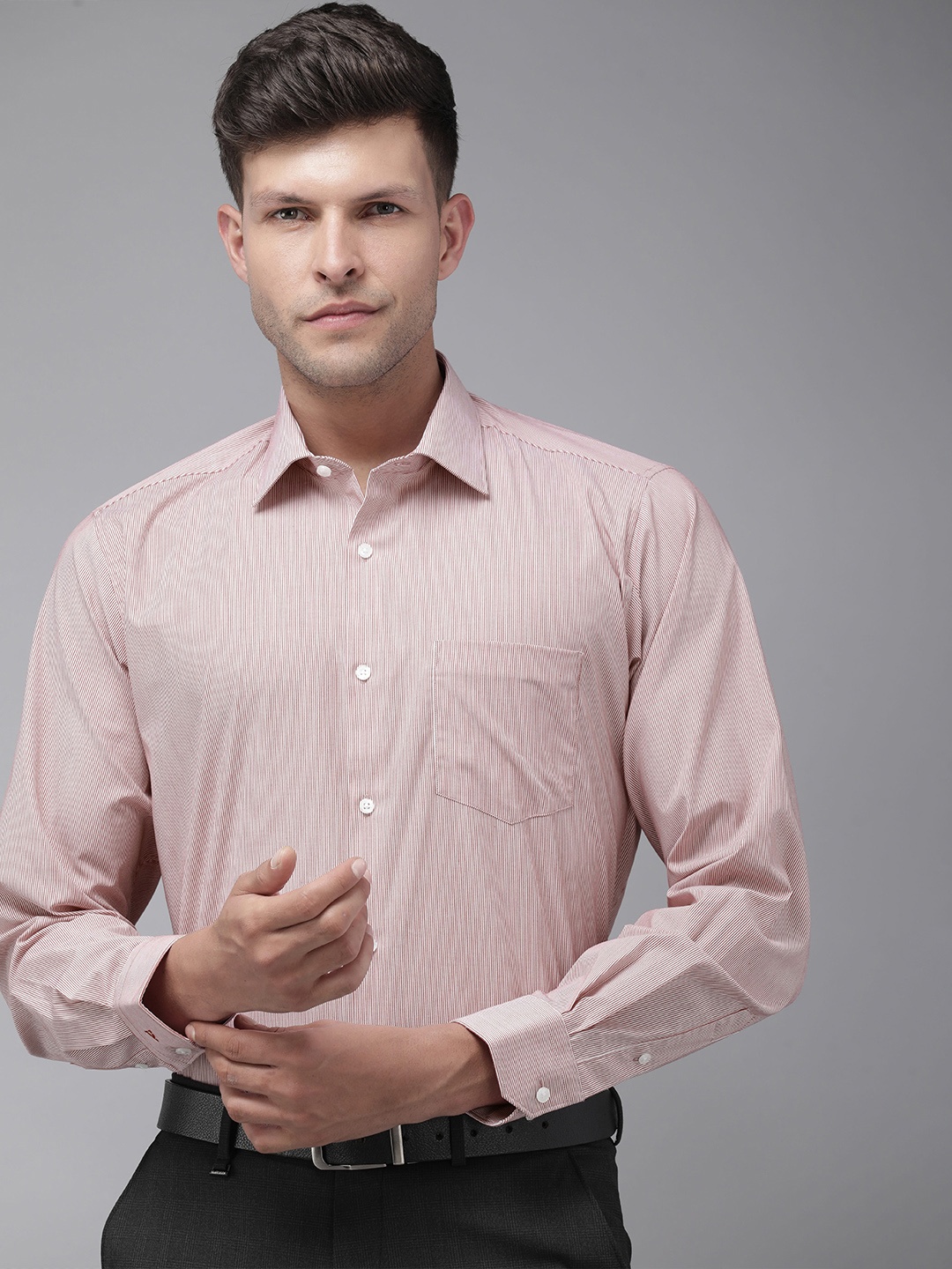 

Van Heusen Custom Fit Opaque Striped Formal Shirt, White