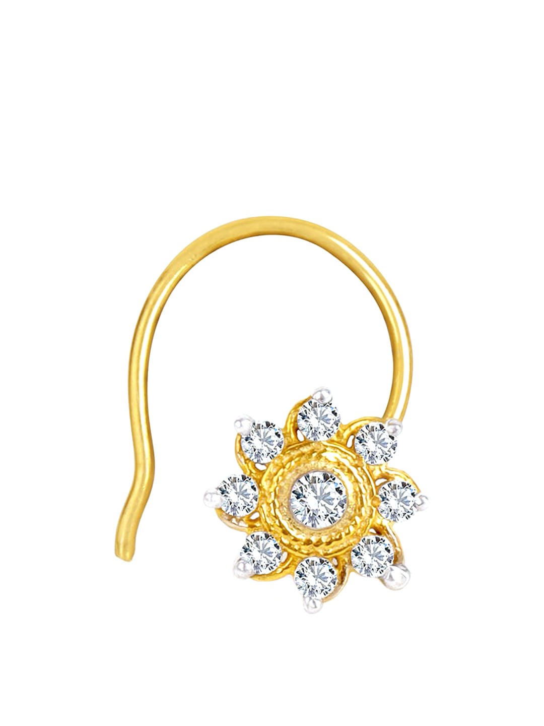 

March by FableStreet 18k Gold-Plated Sterling Silver CZ Studded Nosepin