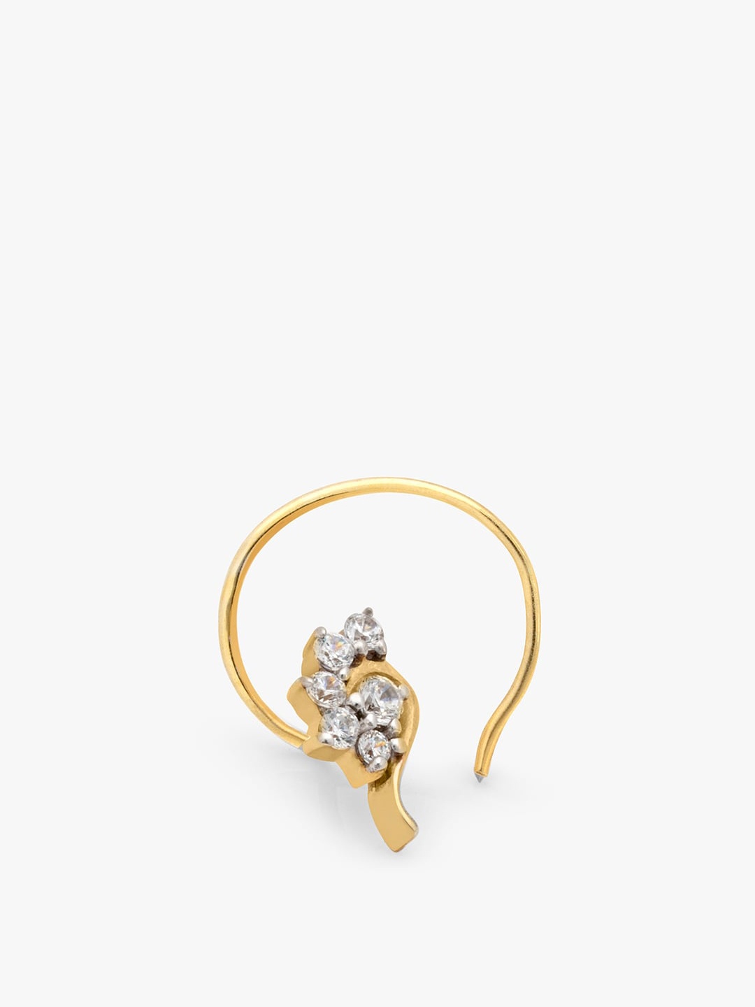 

March by FableStreet 18KT Gold-Plated Sterling Silver Cubic Zirconia Studded Nosepin