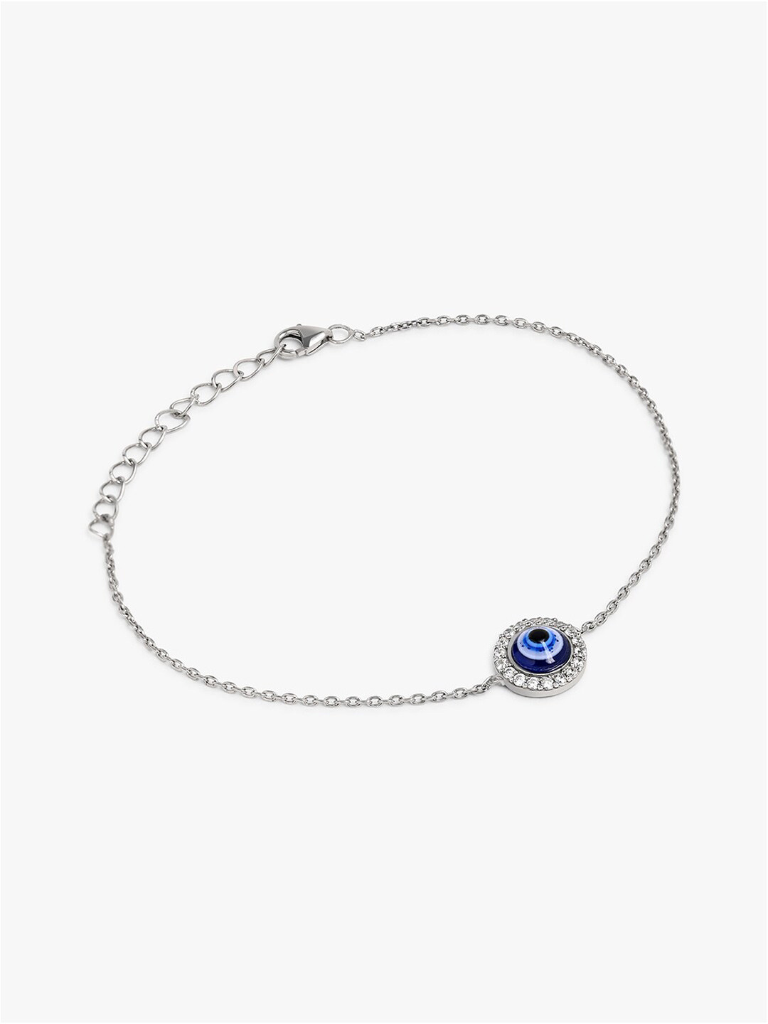 

March by FableStreet Silver-Plated Sterling Silver CZ Stone Studded Charm Bracelet