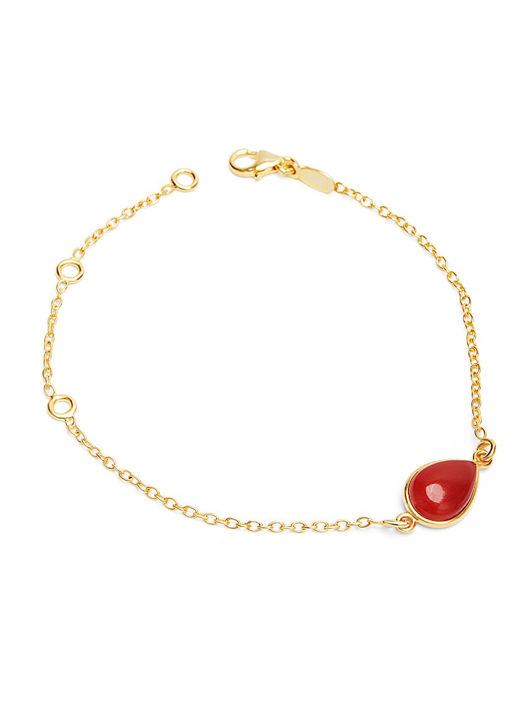 

March by FableStreet Gold-Plated Sterling Silver Carnelian Link Bracelet