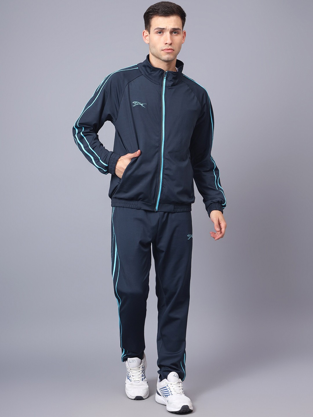 

Shiv Naresh Mock Collar Mid-Rise Tracksuits, Navy blue